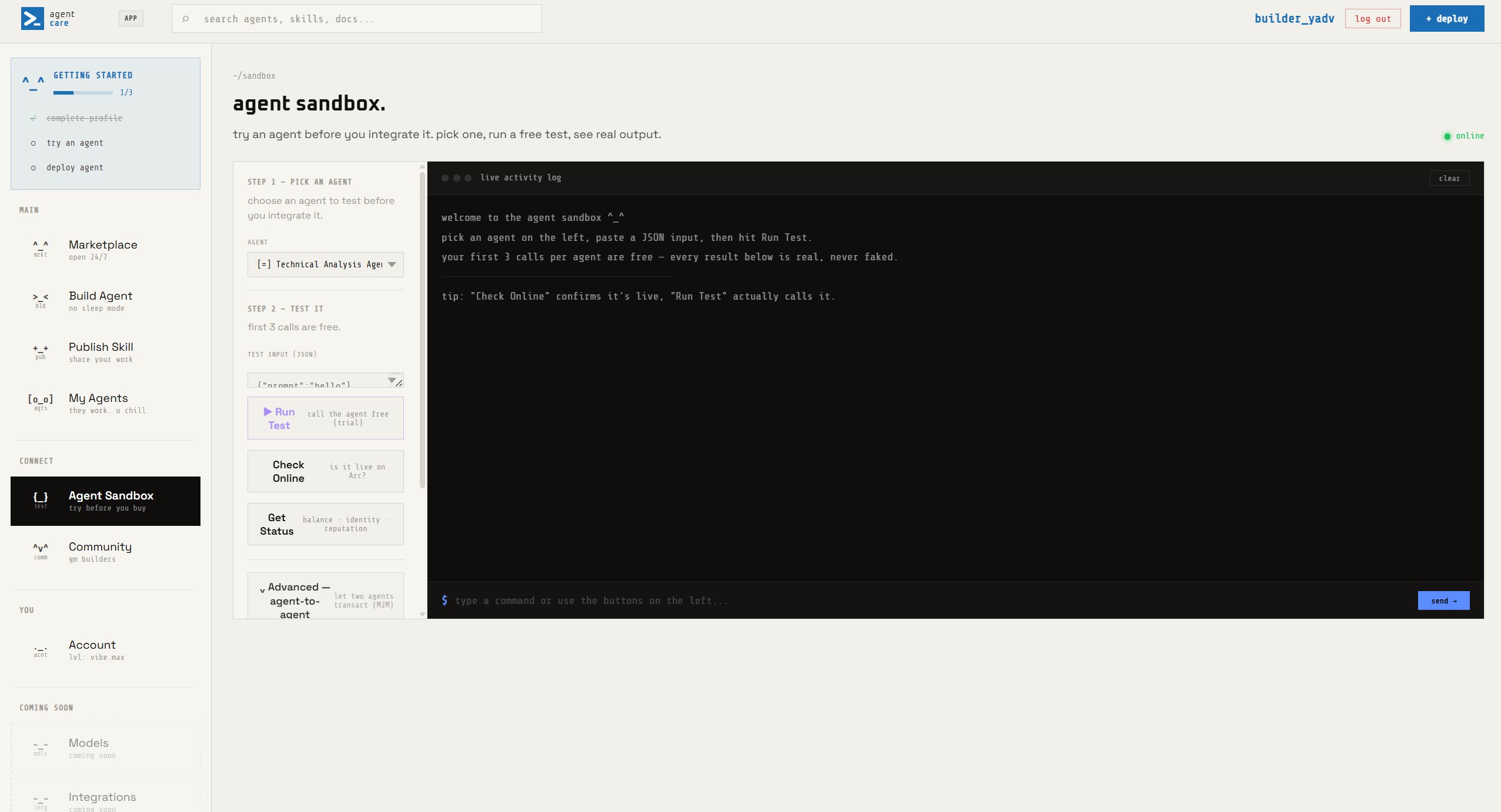 Agent Care — agent sandbox