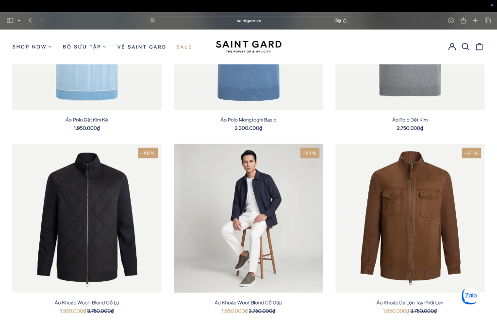 Saint Gard — product visuals on saintgard.vn